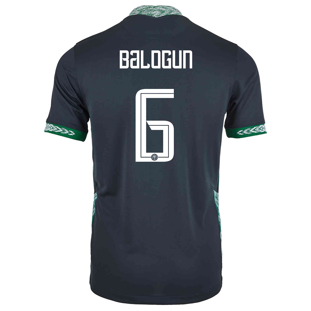 Damen Nigerianische Fussballnationalmannschaft Leon Balogun #6 Auswärtstrikot Schwarz 2021 Trikot