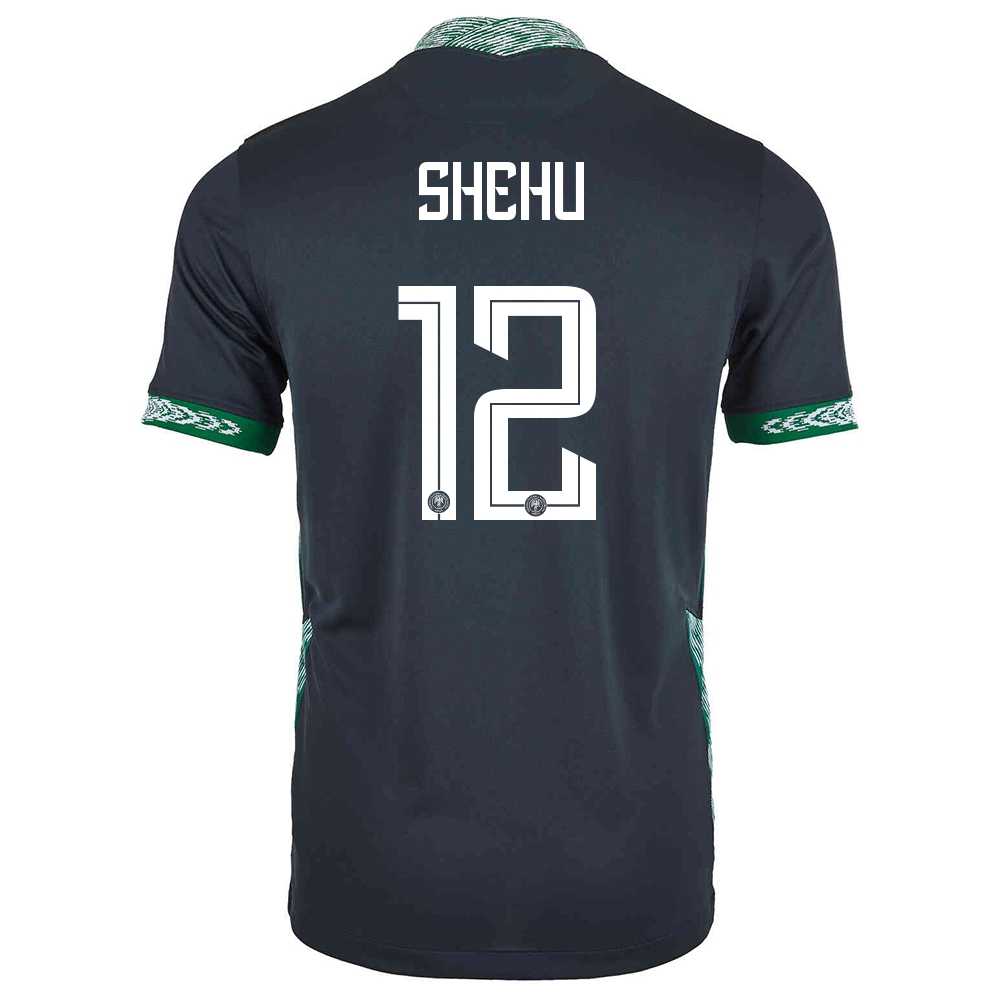 Damen Nigerianische Fussballnationalmannschaft Abdullahi Shehu #12 Auswärtstrikot Schwarz 2021 Trikot
