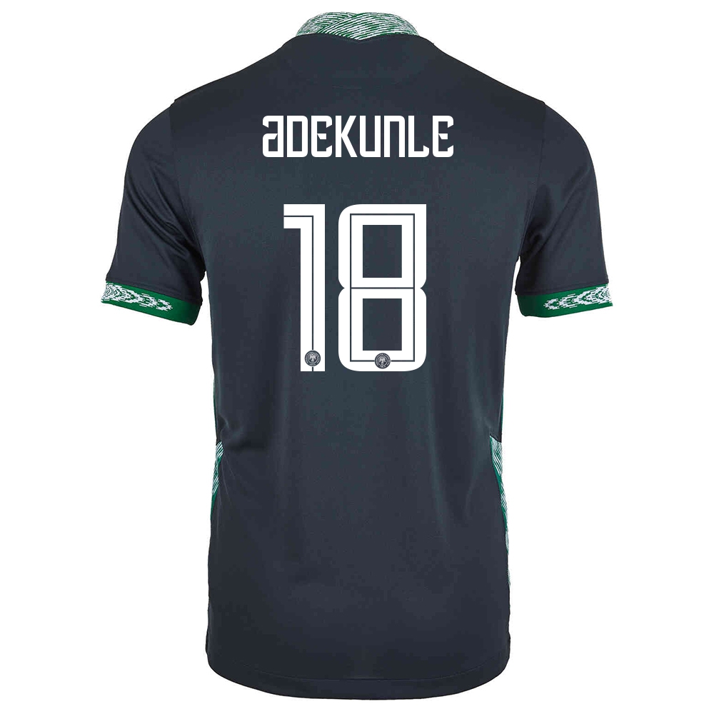 Kinder Nigerianische Fussballnationalmannschaft Adeleke Adekunle #18 Auswärtstrikot Schwarz 2021 Trikot