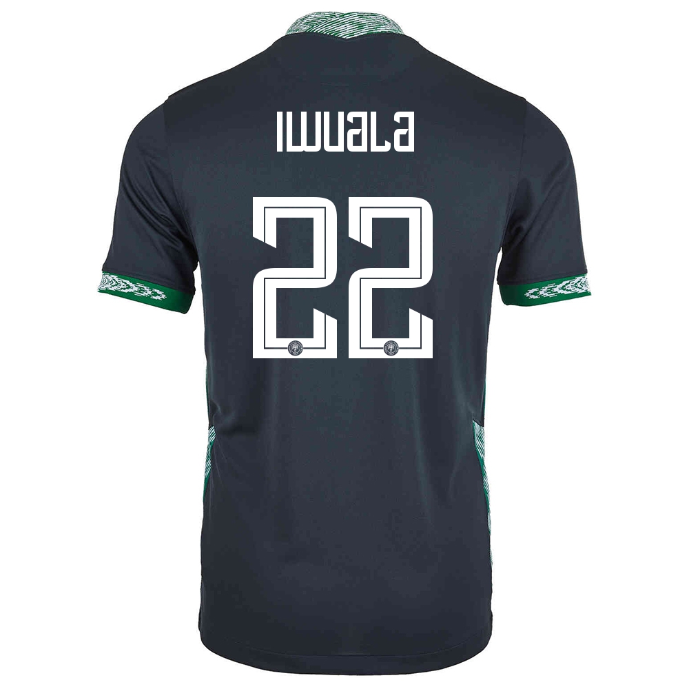 Herren Nigerianische Fussballnationalmannschaft Anayo Iwuala #22 Auswärtstrikot Schwarz 2021 Trikot