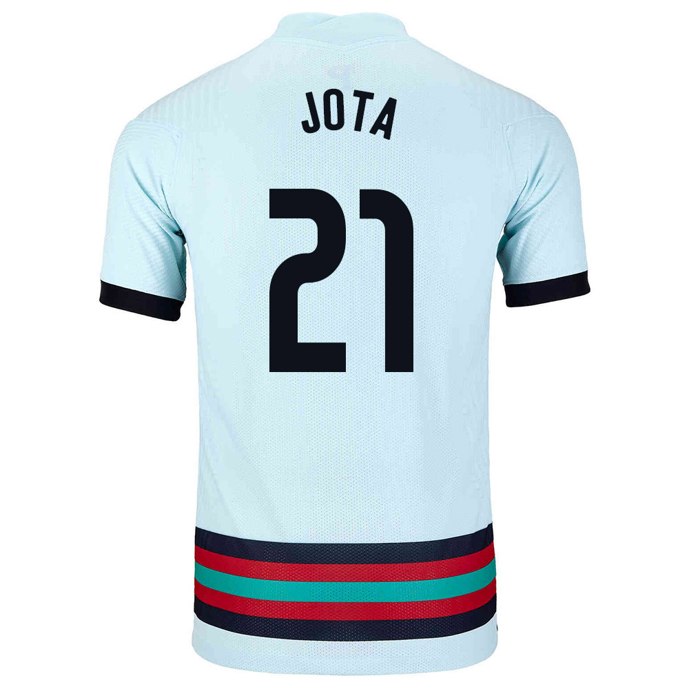 Kinder Portugiesische Fussballnationalmannschaft Diogo Jota #21 Auswärtstrikot Hellblau 2021 Trikot