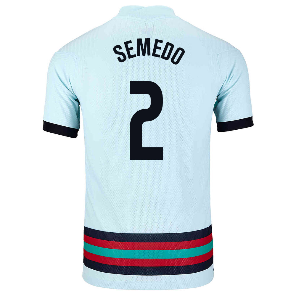 Herren Portugiesische Fussballnationalmannschaft Nelson Semedo #2 Auswärtstrikot Hellblau 2021 Trikot