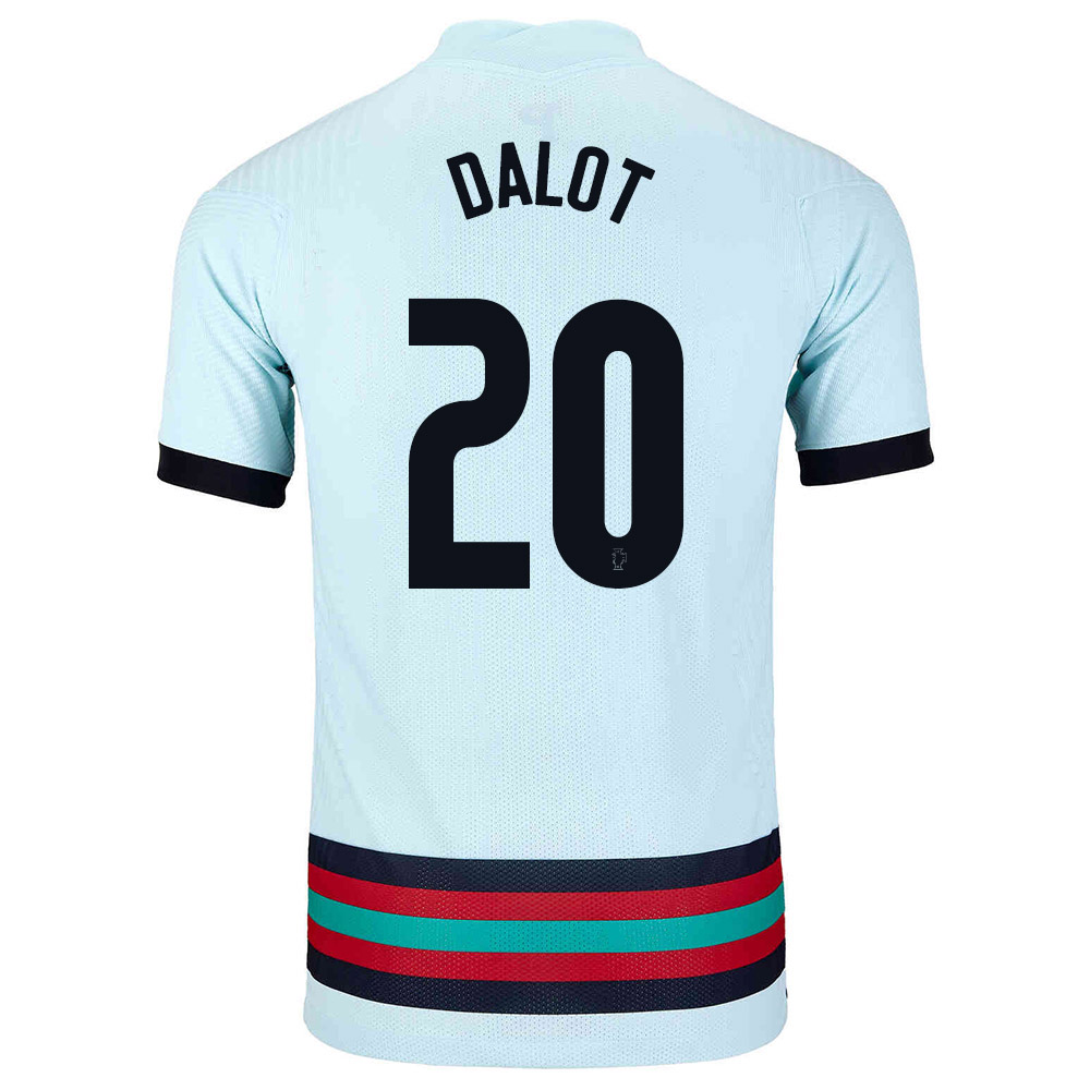 Damen Portugiesische Fussballnationalmannschaft Diogo Dalot #20 Auswärtstrikot Hellblau 2021 Trikot