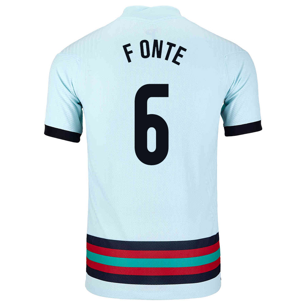 Herren Portugiesische Fussballnationalmannschaft Jose Fonte #6 Auswärtstrikot Hellblau 2021 Trikot