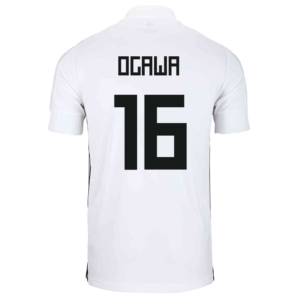 Kinder Japanische Fussballnationalmannschaft Ryoya Ogawa #16 Auswärtstrikot Weiß 2021 Trikot