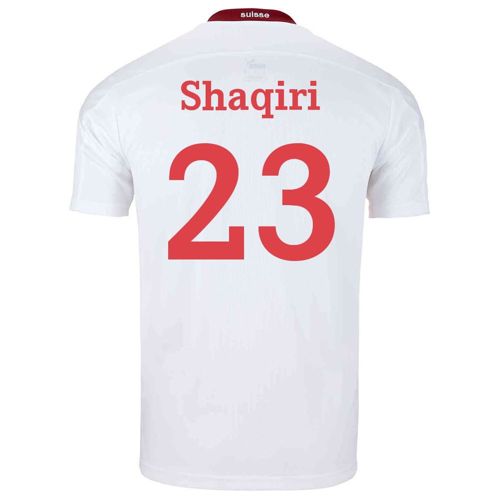 Kinder Schweizer Fussballnationalmannschaft Xherdan Shaqiri #23 Auswärtstrikot Weiß 2021 Trikot