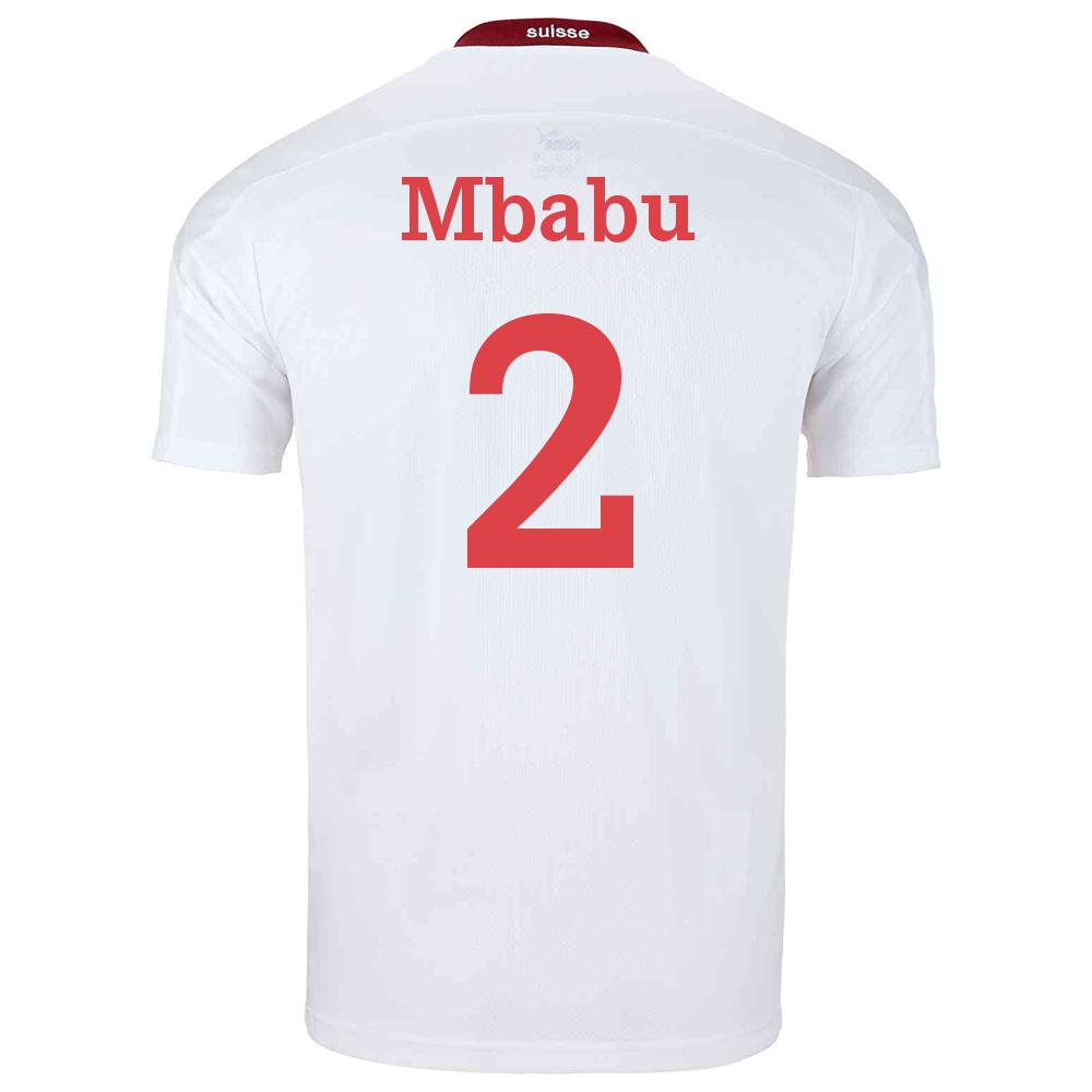 Herren Schweizer Fussballnationalmannschaft Kevin Mbabu #2 Auswärtstrikot Weiß 2021 Trikot