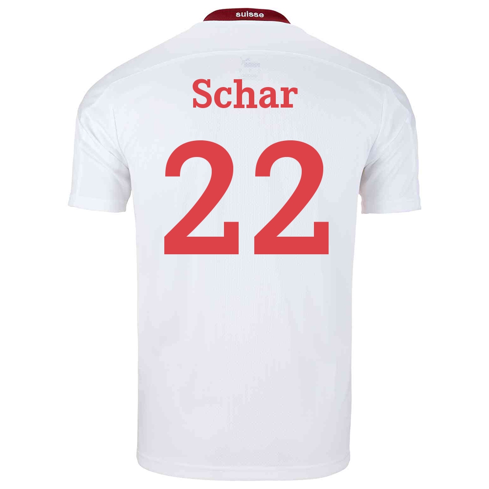Herren Schweizer Fussballnationalmannschaft Fabian Schar #22 Auswärtstrikot Weiß 2021 Trikot