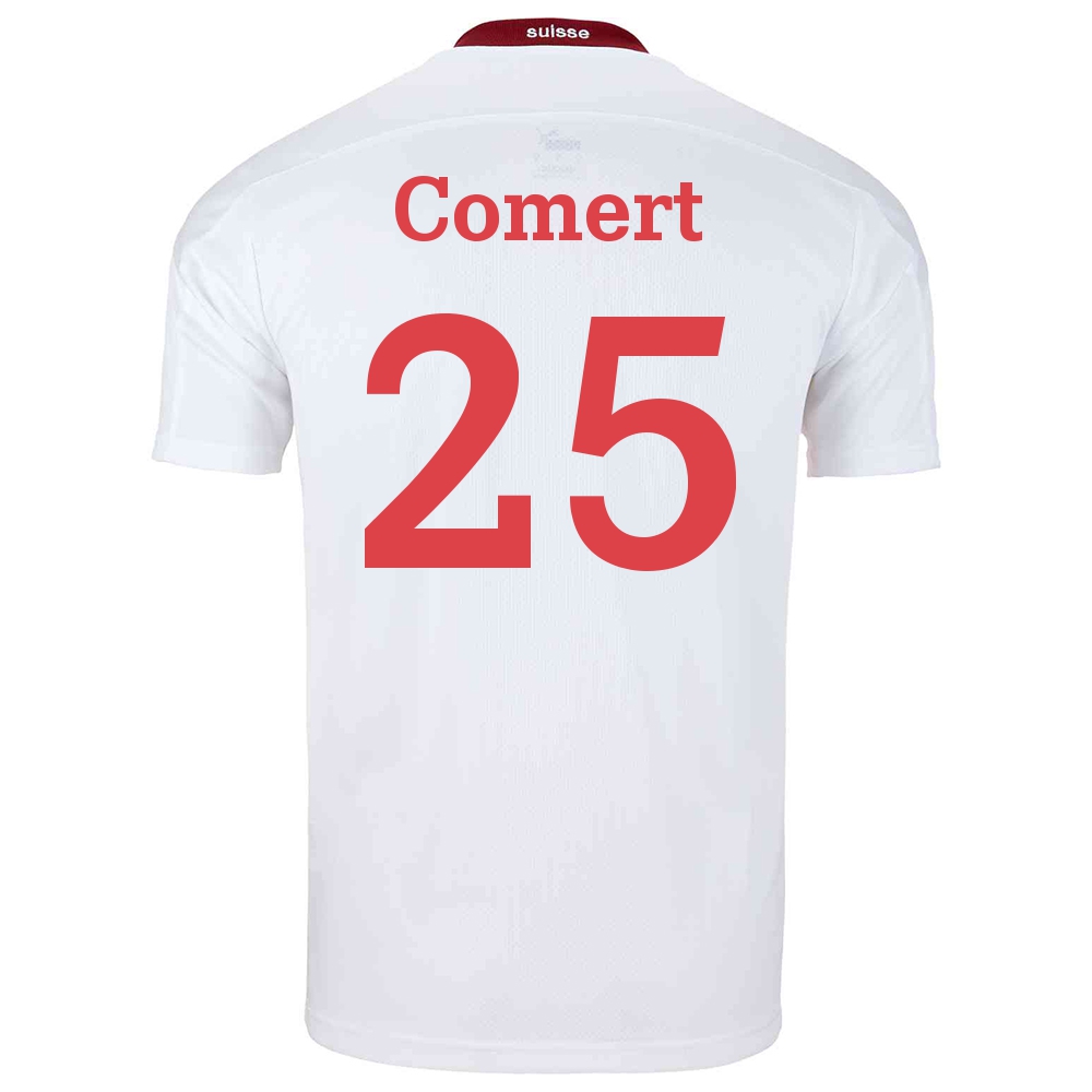 Kinder Schweizer Fussballnationalmannschaft Eray Comert #25 Auswärtstrikot Weiß 2021 Trikot