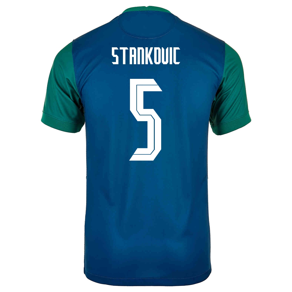 Herren Slowenische Fussballnationalmannschaft Jon Gorenc Stankovic #5 Auswärtstrikot Weiß 2021 Trikot