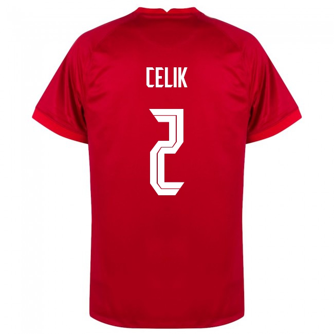 Herren Türkische Fussballnationalmannschaft Zeki Celik #2 Auswärtstrikot Weiß 2021 Trikot