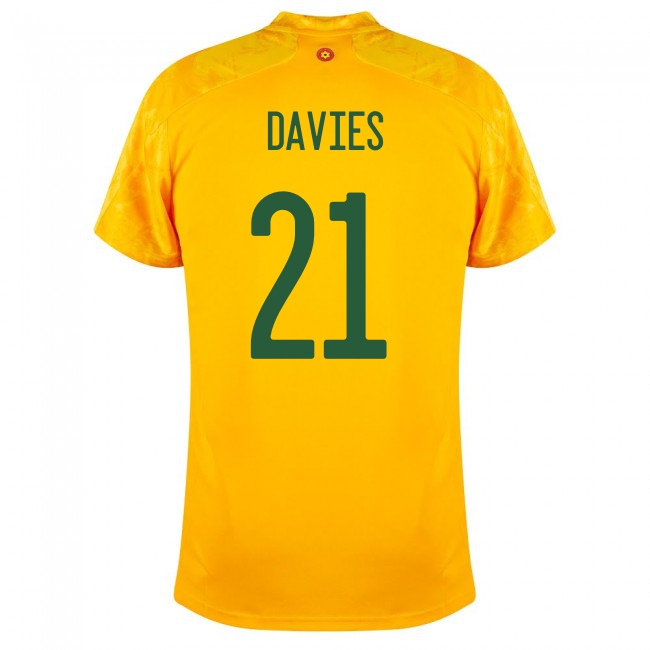 Damen Walisische Fussballnationalmannschaft Adam Davies #21 Auswärtstrikot Rot 2021 Trikot