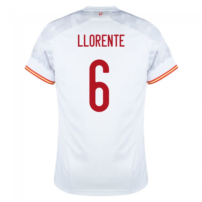 Damen Spanische Fussballnationalmannschaft Marcos Llorente #6 Auswärtstrikot Rot 2021 Trikot