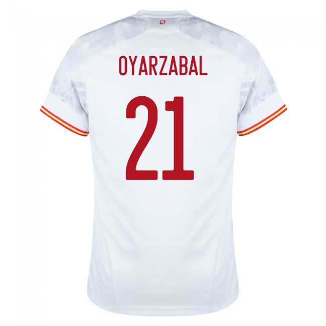 Kinder Spanische Fussballnationalmannschaft Mikel Oyarzabal #21 Auswärtstrikot Rot 2021 Trikot
