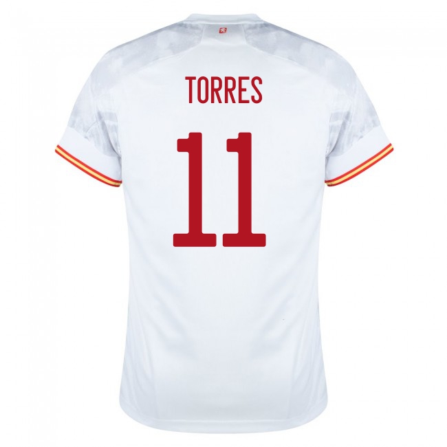 Herren Spanische Fussballnationalmannschaft Ferran Torres #11 Auswärtstrikot Rot 2021 Trikot