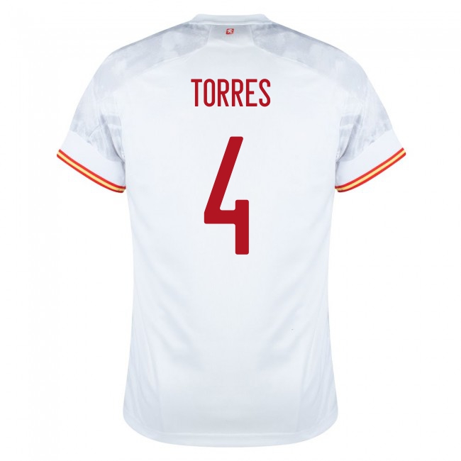 Damen Spanische Fussballnationalmannschaft Pau Torres #4 Auswärtstrikot Rot 2021 Trikot