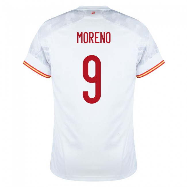 Damen Spanische Fussballnationalmannschaft Gerard Moreno #9 Auswärtstrikot Rot 2021 Trikot