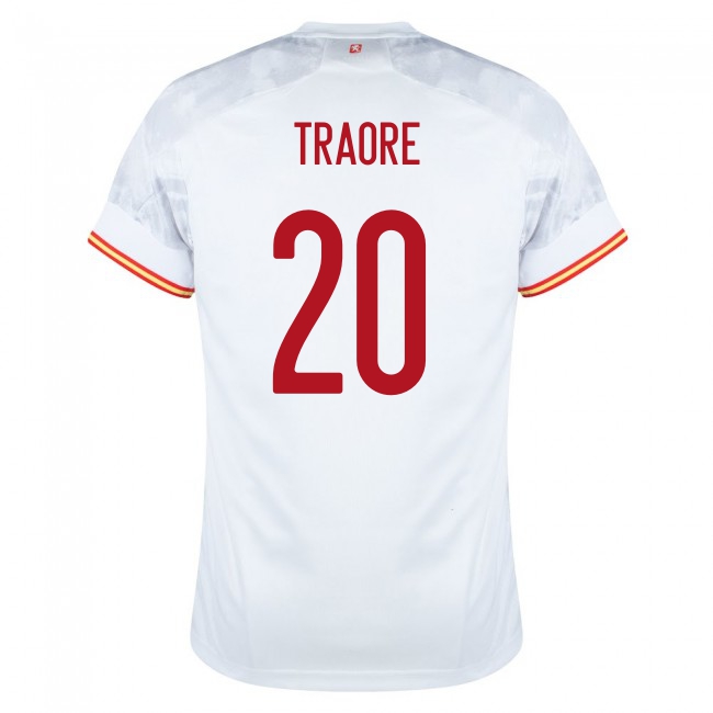 Kinder Spanische Fussballnationalmannschaft Adama Traore #20 Auswärtstrikot Rot 2021 Trikot