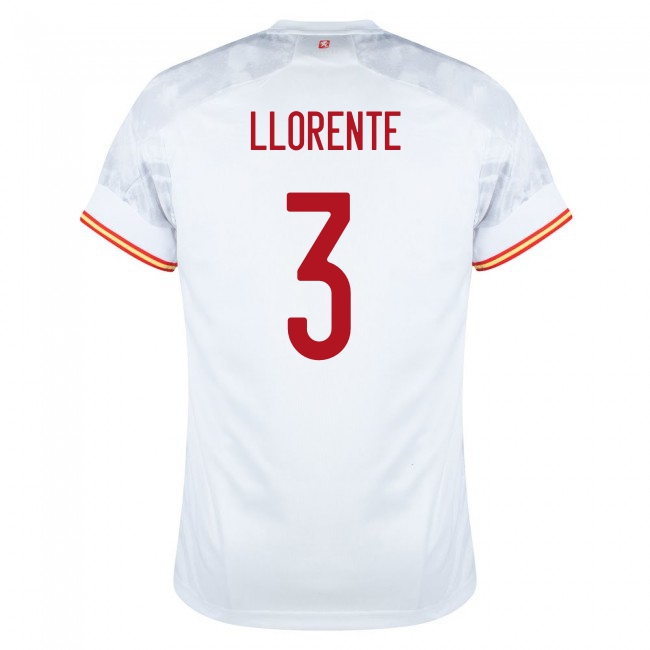 Damen Spanische Fussballnationalmannschaft Diego Llorente #3 Auswärtstrikot Rot 2021 Trikot