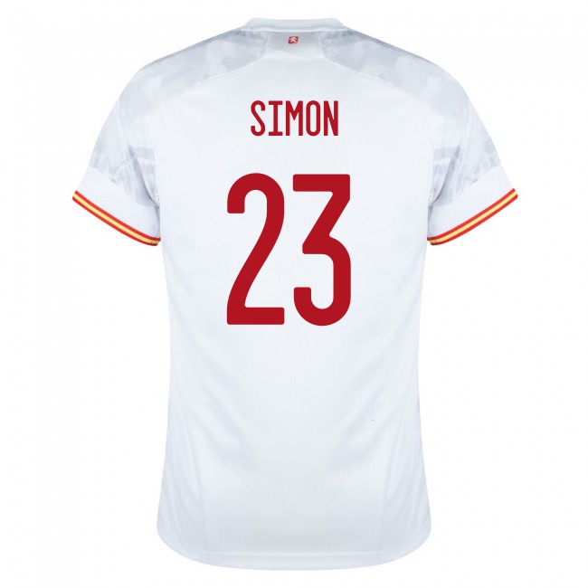 Herren Spanische Fussballnationalmannschaft Unai Simon #23 Auswärtstrikot Rot 2021 Trikot