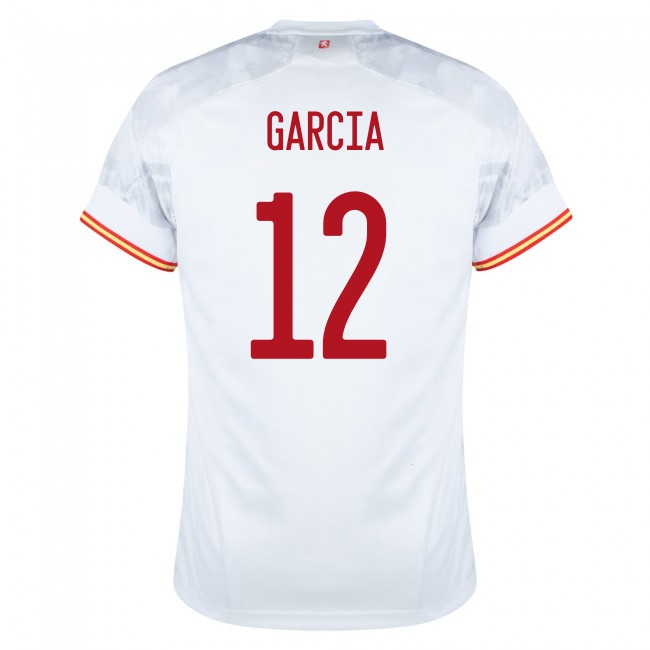 Damen Spanische Fussballnationalmannschaft Eric Garcia #12 Auswärtstrikot Rot 2021 Trikot