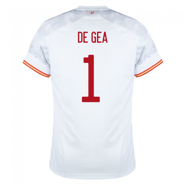 Kinder Spanische Fussballnationalmannschaft David De Gea #1 Auswärtstrikot Rot 2021 Trikot