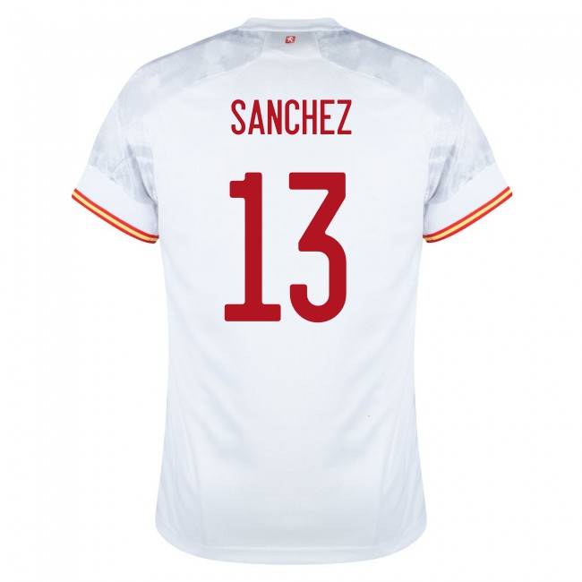 Kinder Spanische Fussballnationalmannschaft Robert Sanchez #13 Auswärtstrikot Rot 2021 Trikot