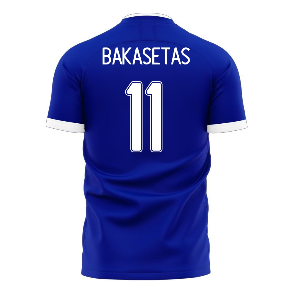 Damen Griechische Fussballnationalmannschaft Anastasios Bakasetas #11 Auswärtstrikot Weiß 2021 Trikot