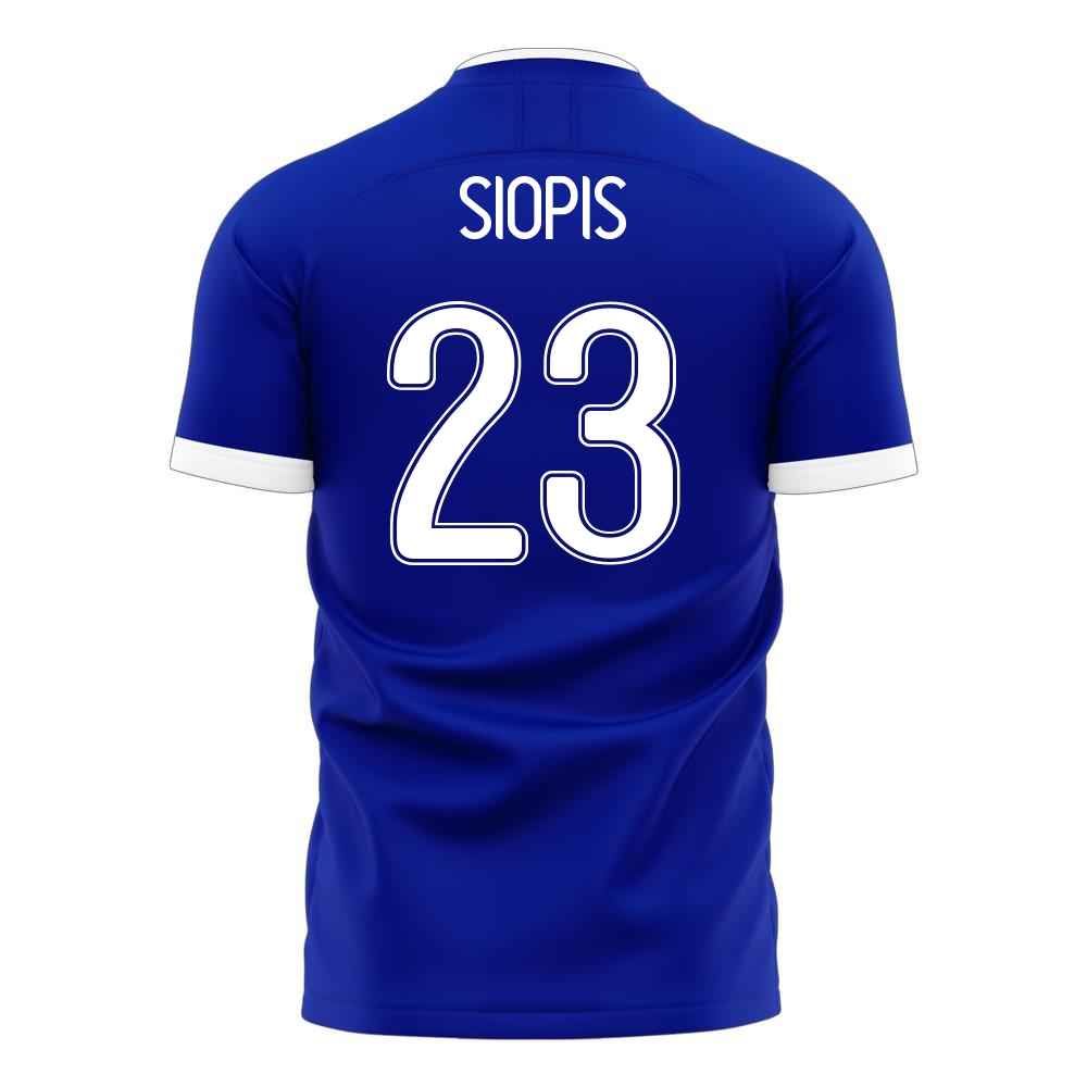 Kinder Griechische Fussballnationalmannschaft Manolis Siopis #23 Auswärtstrikot Weiß 2021 Trikot