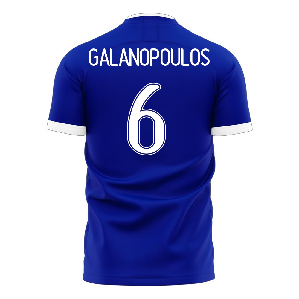 Damen Griechische Fussballnationalmannschaft Konstantinos Galanopoulos #6 Auswärtstrikot Weiß 2021 Trikot
