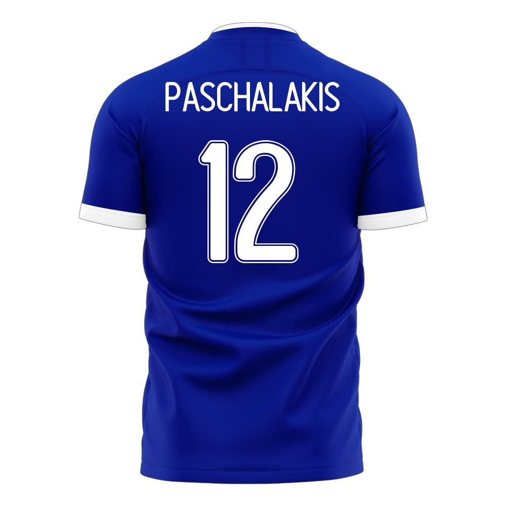 Kinder Griechische Fussballnationalmannschaft Alexandros Paschalakis #12 Auswärtstrikot Weiß 2021 Trikot