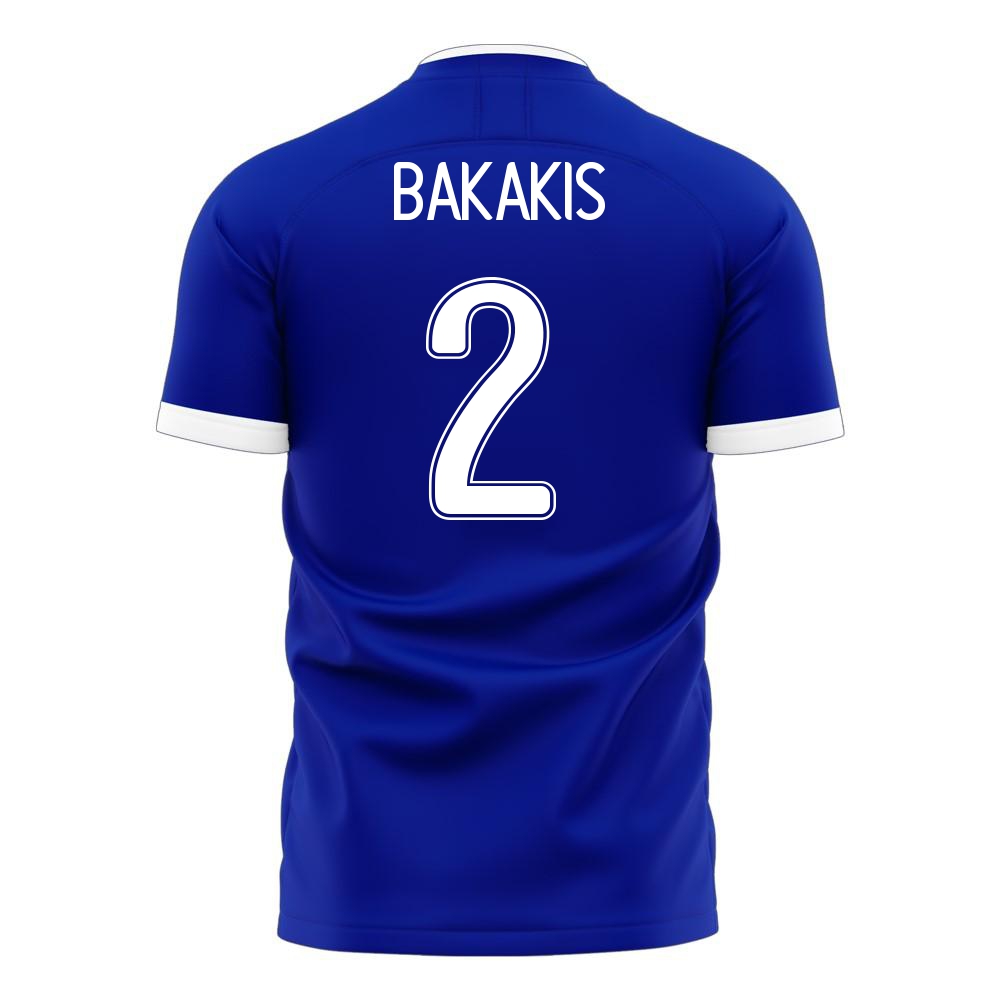 Herren Griechische Fussballnationalmannschaft Michalis Bakakis #2 Auswärtstrikot Weiß 2021 Trikot