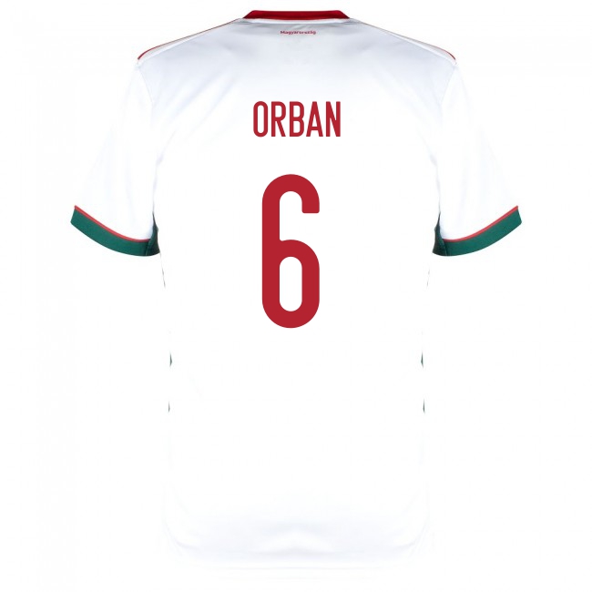 Kinder Ungarische Fussballnationalmannschaft Willi Orban #6 Auswärtstrikot Rot 2021 Trikot