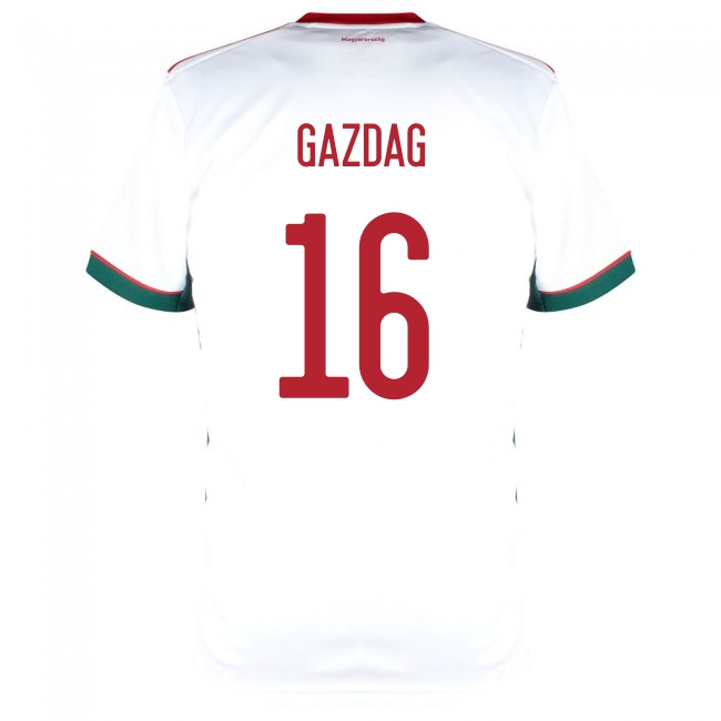 Damen Ungarische Fussballnationalmannschaft Daniel Gazdag #16 Auswärtstrikot Rot 2021 Trikot