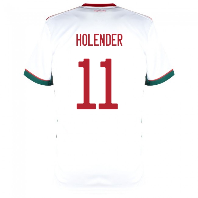 Herren Ungarische Fussballnationalmannschaft Filip Holender #11 Auswärtstrikot Rot 2021 Trikot