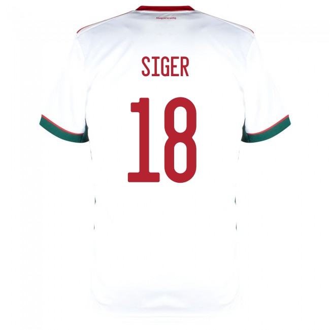 Herren Ungarische Fussballnationalmannschaft David Siger #18 Auswärtstrikot Rot 2021 Trikot