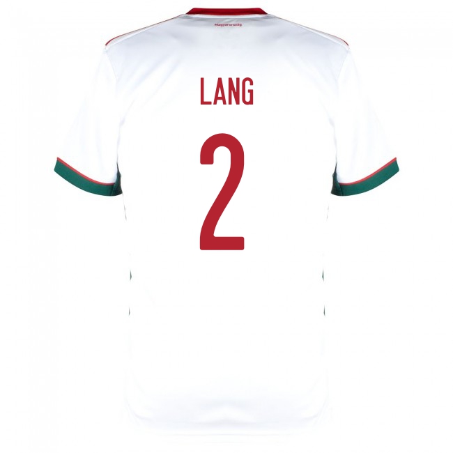 Damen Ungarische Fussballnationalmannschaft Adam Lang #2 Auswärtstrikot Rot 2021 Trikot