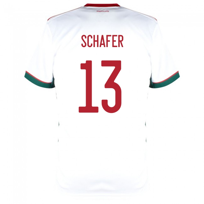 Damen Ungarische Fussballnationalmannschaft Andras Schafer #13 Auswärtstrikot Rot 2021 Trikot