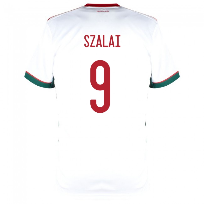 Damen Ungarische Fussballnationalmannschaft Adam Szalai #9 Auswärtstrikot Rot 2021 Trikot