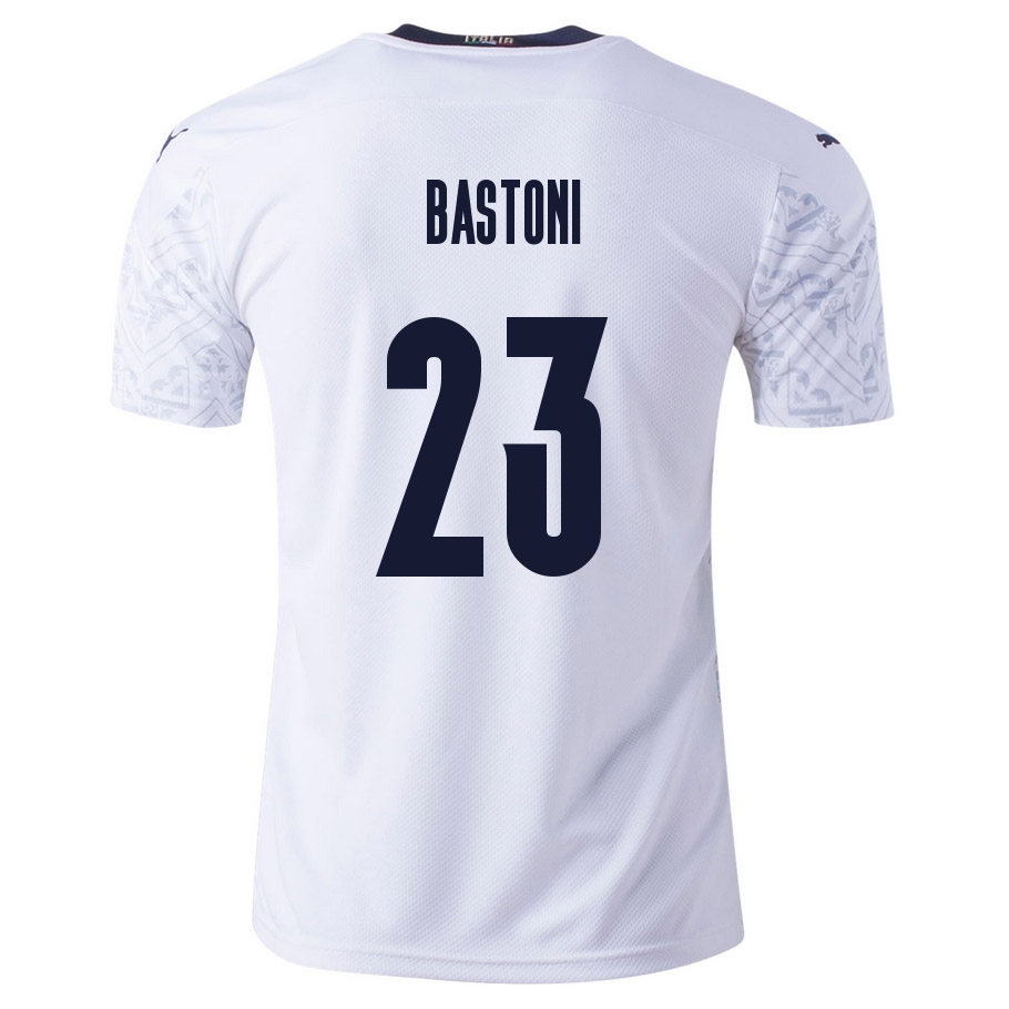 Kinder Italienische Fussballnationalmannschaft Alessandro Bastoni #23 Auswärtstrikot Blau 2021 Trikot