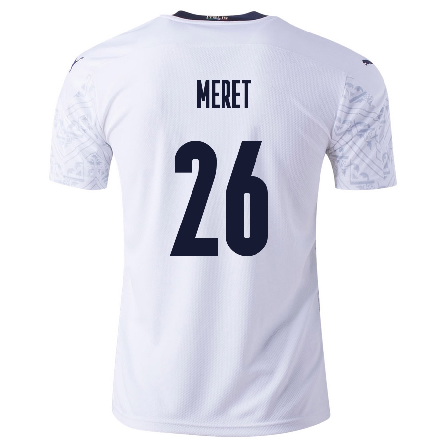 Damen Italienische Fussballnationalmannschaft Alex Meret #26 Auswärtstrikot Blau 2021 Trikot