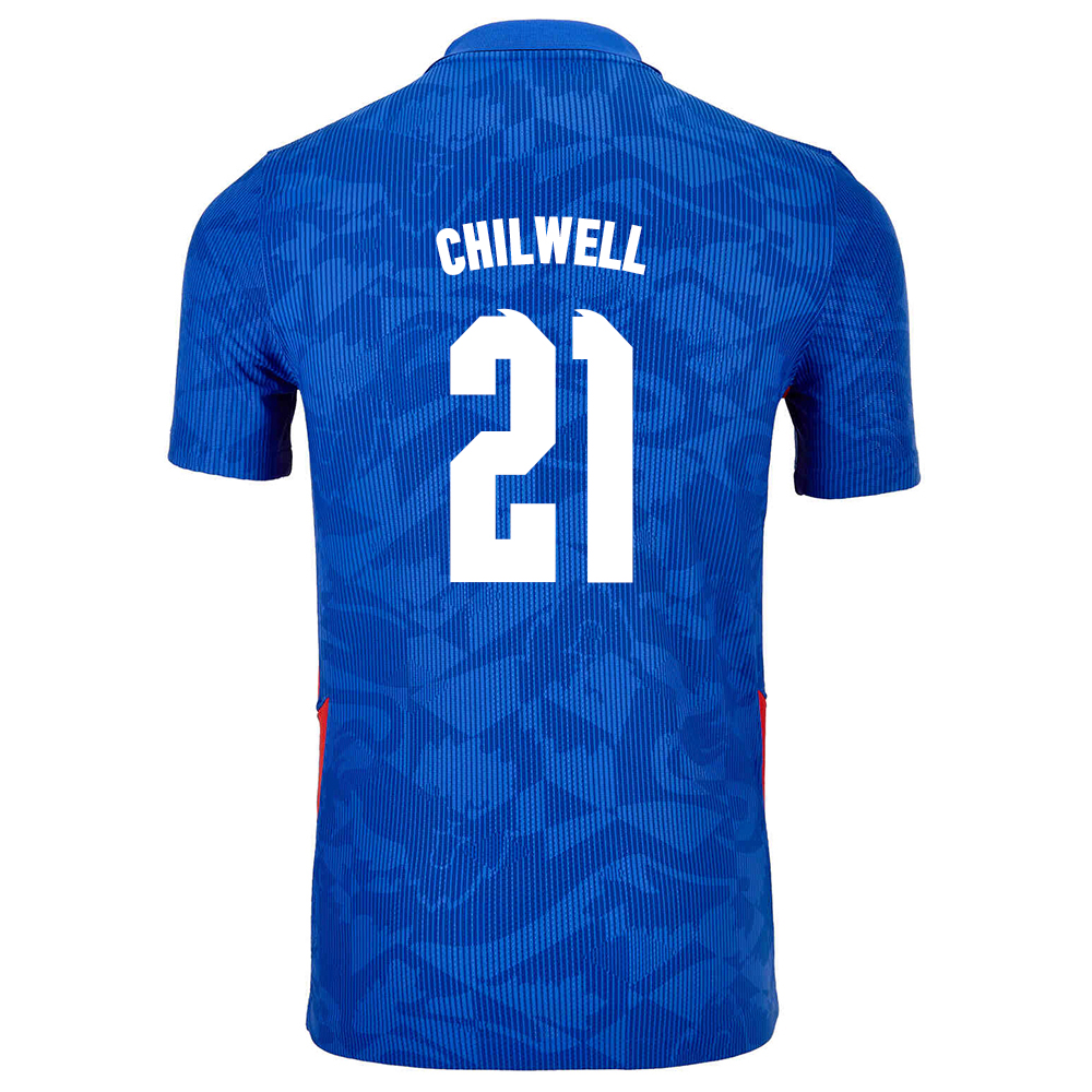 Damen Englische Fussballnationalmannschaft Ben Chilwell #21 Auswärtstrikot Weiß 2021 Trikot
