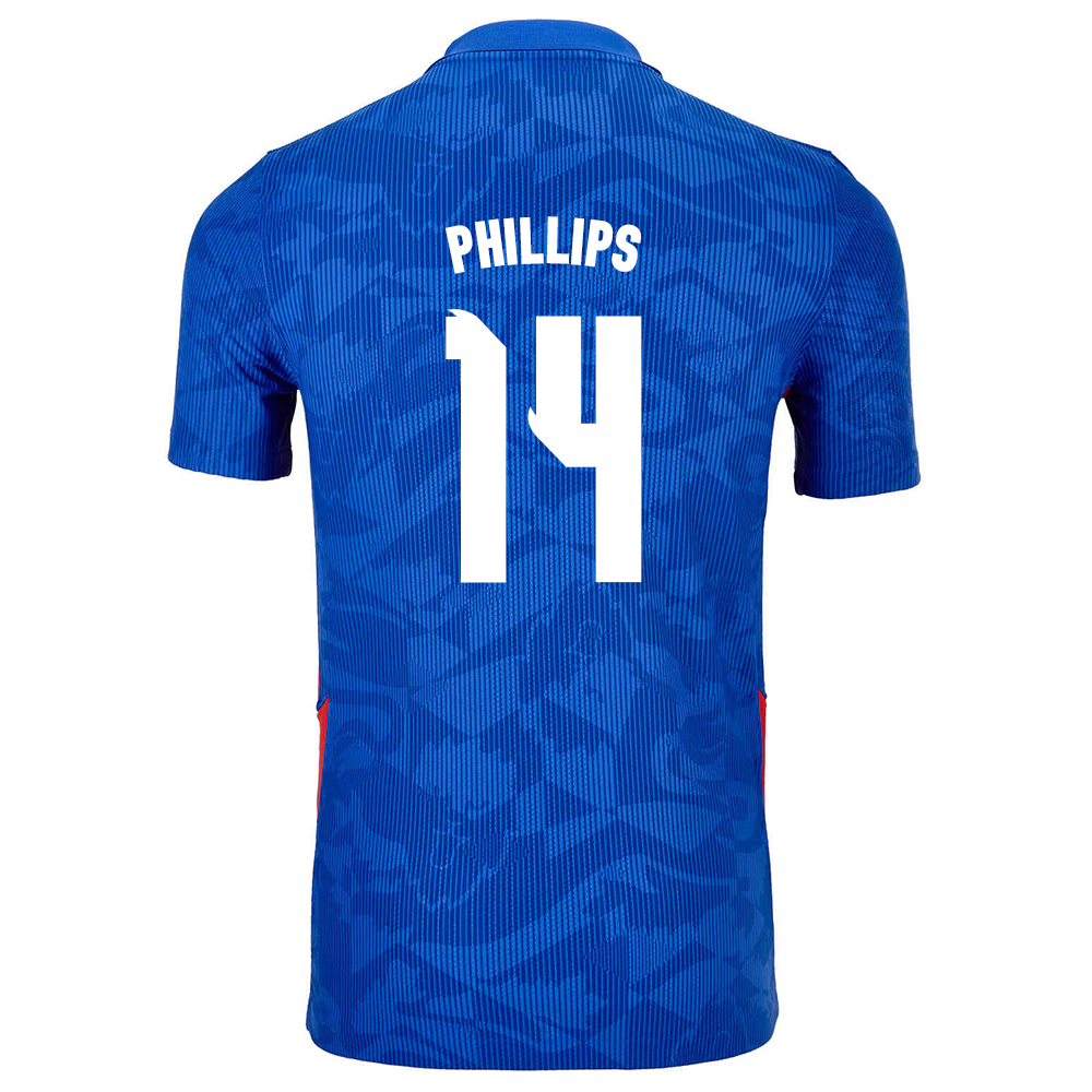 Herren Englische Fussballnationalmannschaft Kalvin Phillips #14 Auswärtstrikot Weiß 2021 Trikot