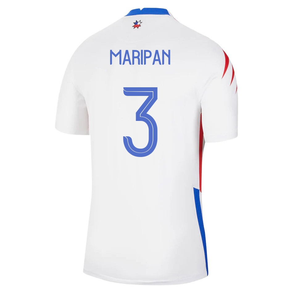 Herren Chilenische Fussballnationalmannschaft Guillermo Maripan #3 Auswärtstrikot Rot 2021 Trikot
