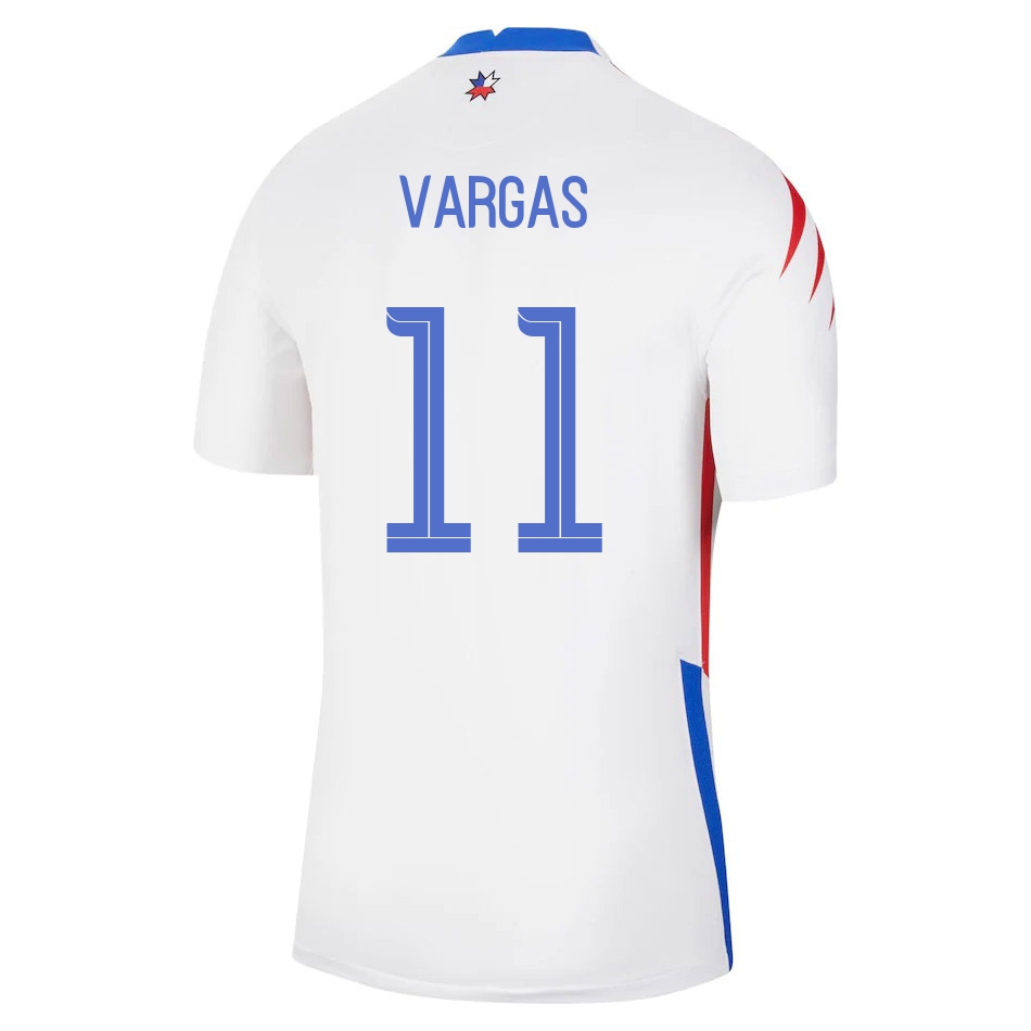 Damen Chilenische Fussballnationalmannschaft Eduardo Vargas #11 Auswärtstrikot Rot 2021 Trikot