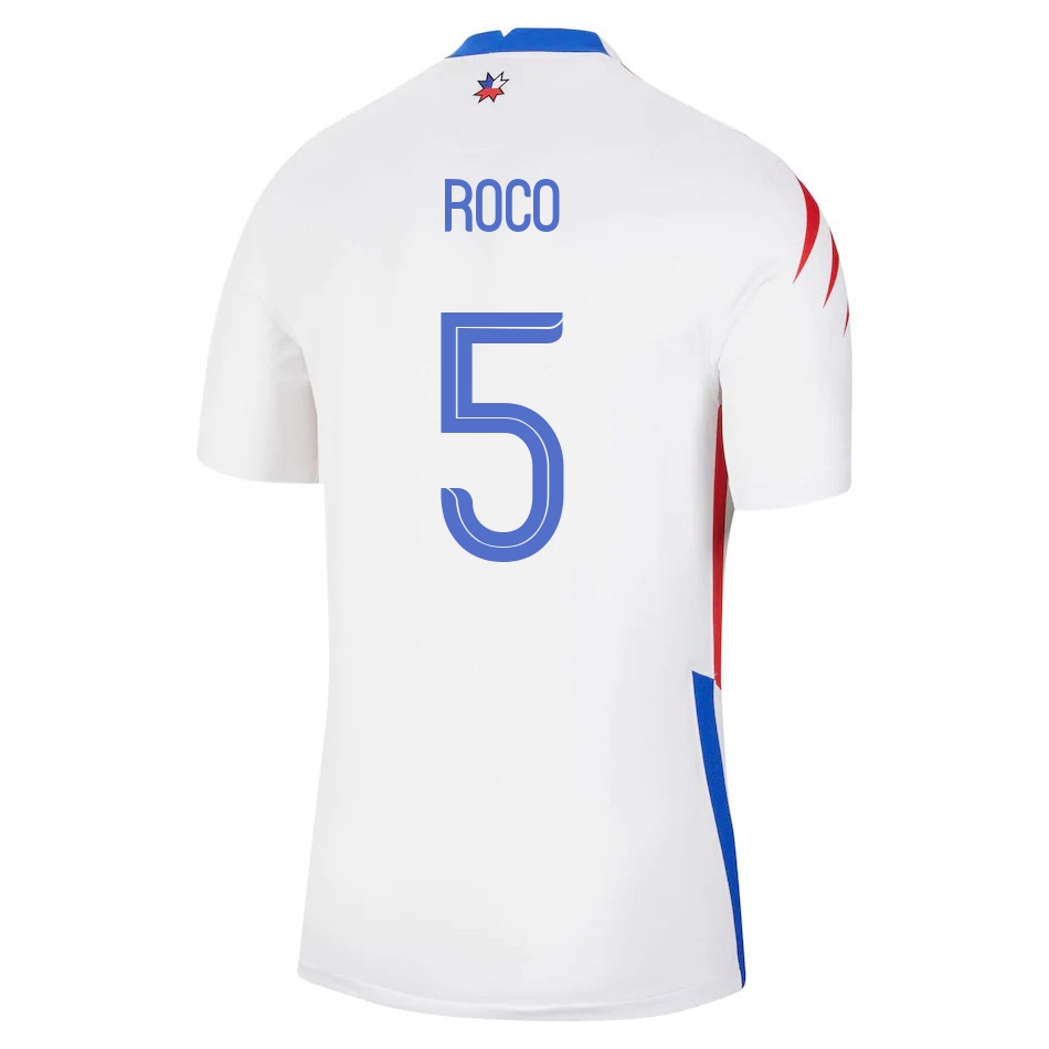 Herren Chilenische Fussballnationalmannschaft Enzo Roco #5 Auswärtstrikot Rot 2021 Trikot