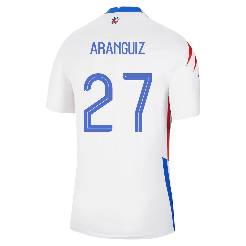 Kinder Chilenische Fussballnationalmannschaft Pablo Aranguiz #27 Auswärtstrikot Rot 2021 Trikot