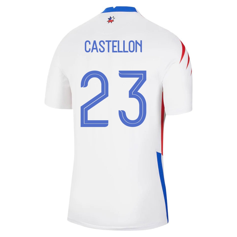 Herren Chilenische Fussballnationalmannschaft Gabriel Castellon #23 Auswärtstrikot Rot 2021 Trikot