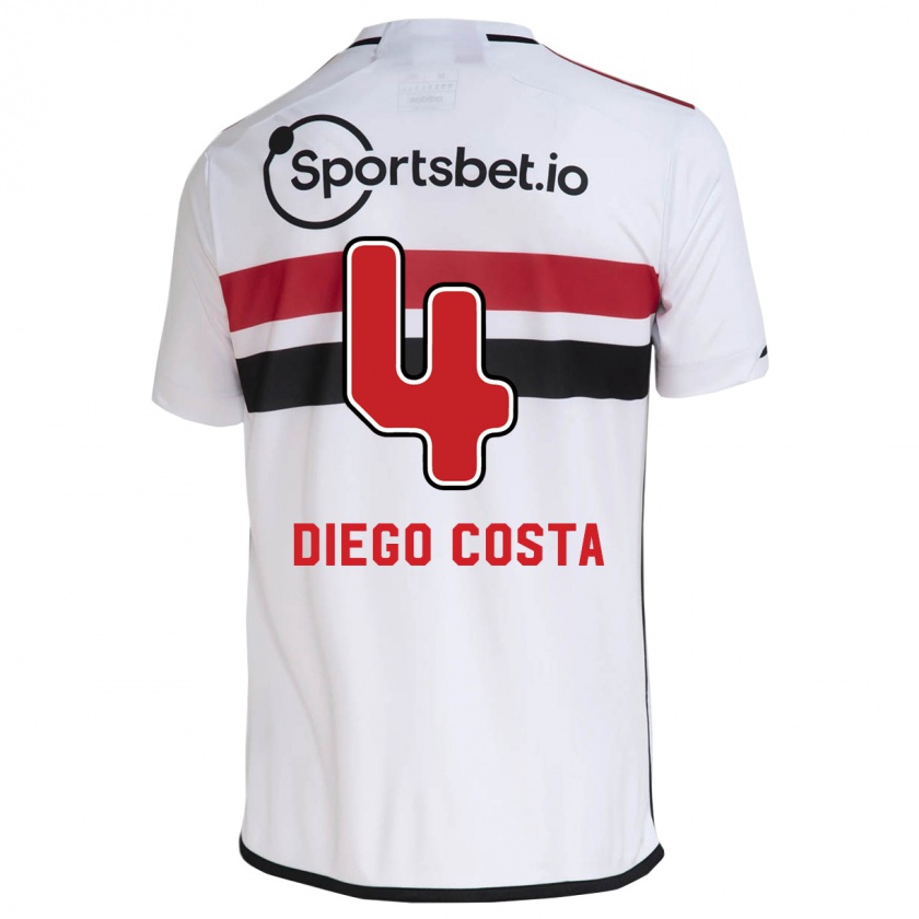 Kandiny Kinder Diego Costa #4 Weiß Heimtrikot Trikot 2023/24 T-Shirt
