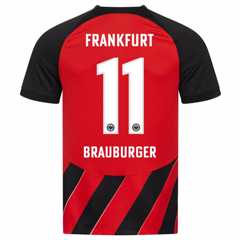 Kandiny Kinder Maximilian Brauburger #11 Rot Schwarz Heimtrikot Trikot 2023/24 T-Shirt